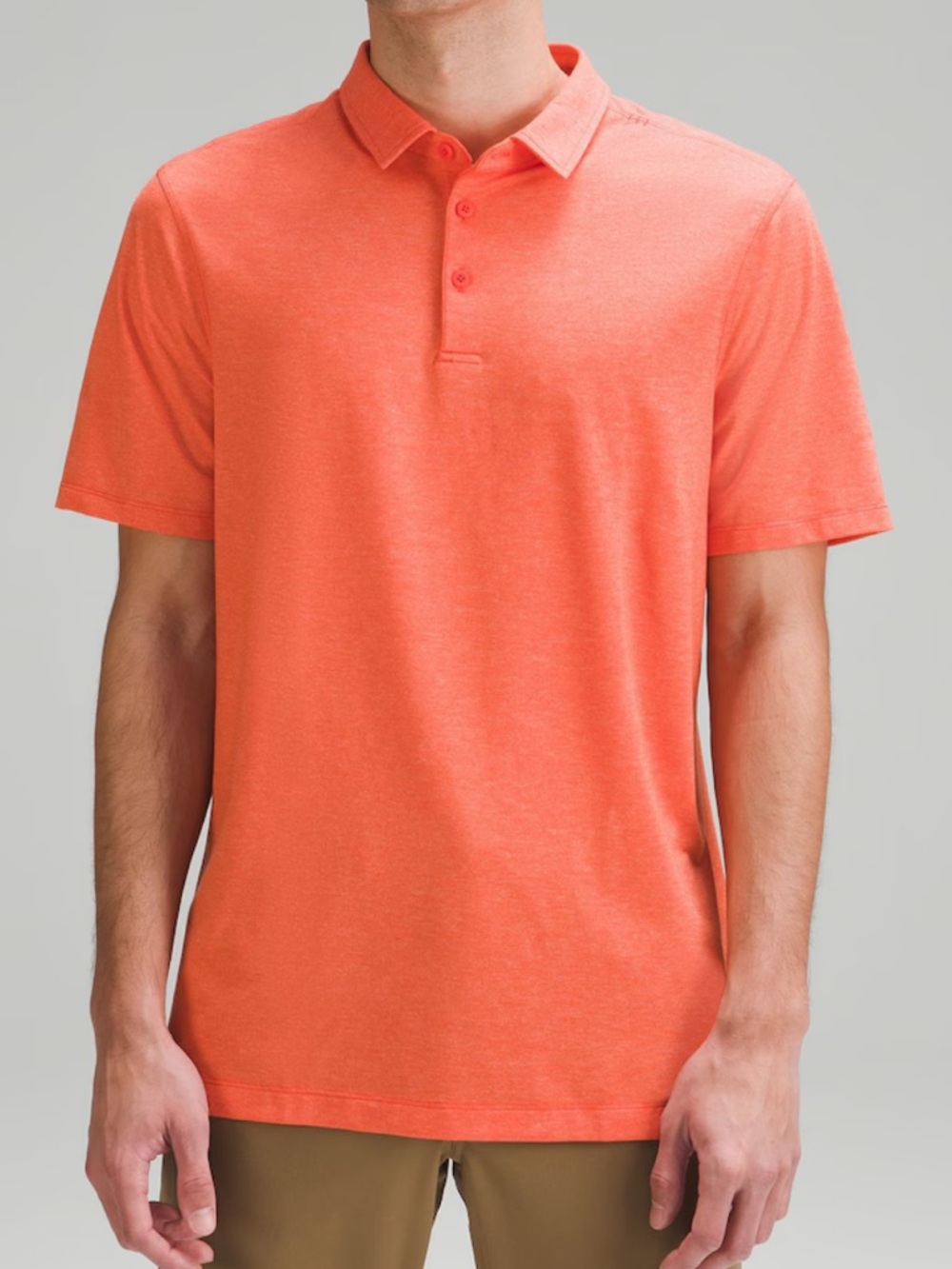 Lululemon Evolution Short‎ Sleeve Polo Shirt Size Large Stretchy Orange Men’s